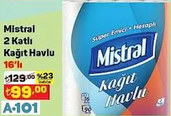 MİSTRAL 2 KATLI KAĞIT HAVLU 16'LI